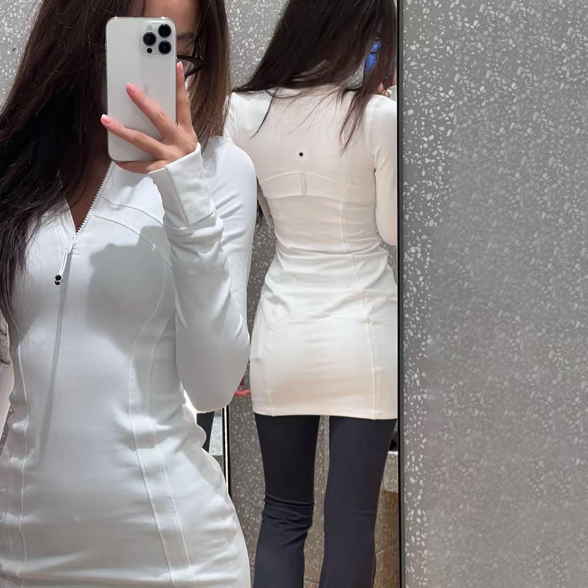 Womens DF Yoga Dresses Yoga Outfit Ladies Cheerleaders One Piece Dress Jacket Gym Long Sleeve Pants Lining Workout