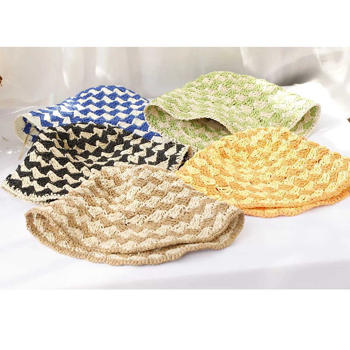 NEW 2024 Wens Straw Hats crochet hat bucket hat UV Protection Sun Visor beach hat Wen Visors Ladies hat Wen Summer hat Cap X2503291