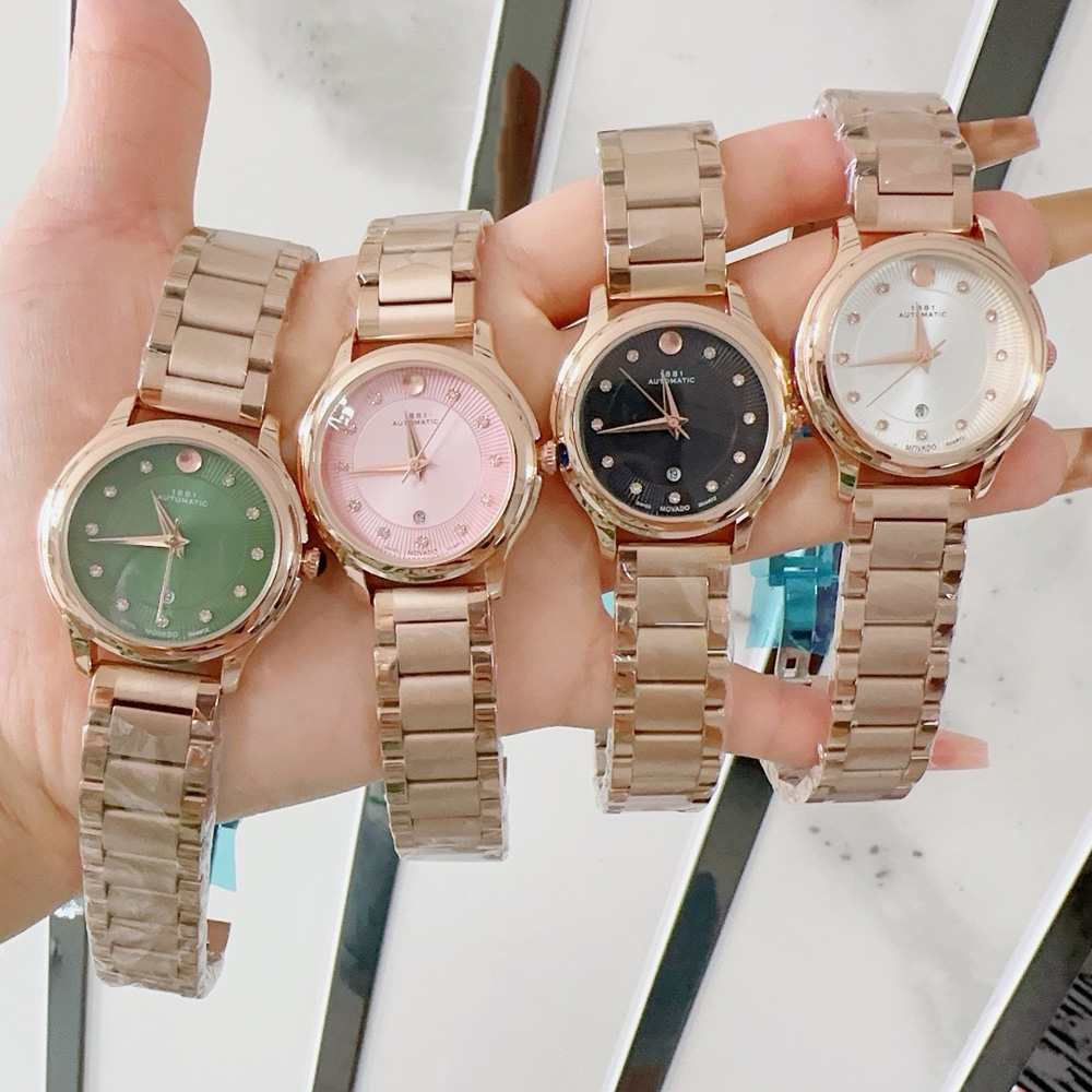 Fashion Brand Wrist Watch Women Girl Ladies 34mm Pretty Exquisite Crystal Style Steel Metal Band Quartz Clock MO01