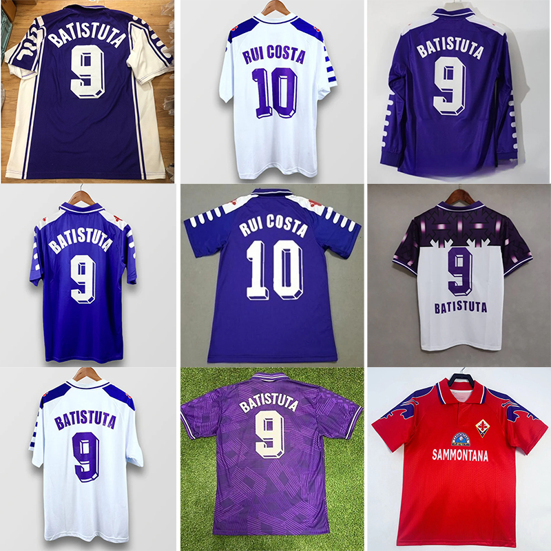 97 98 99 2000 Retro BATISTUTA Fiorentina soccer jerseys 91 92 93 94 95 96 RUI COSTA Camiseta Futbol retro Classic Vintage men home away Short long sleeve football shirts