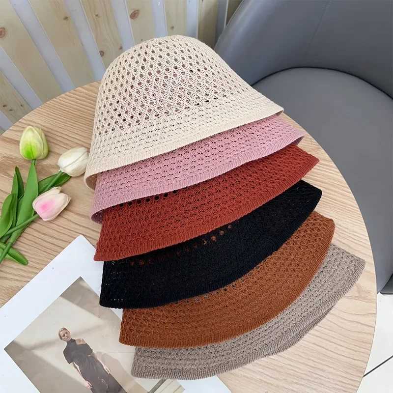 Fashion Beach Korean Straw Hat Summer Wen Visor Bucket Hat Fisherman Cap Hand Weaving Girl Fishing Chapeau Sun Hats for Wen X250329