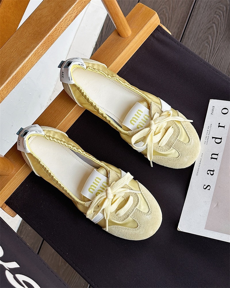 French hot Ballerina Shoes: Women's Summer 2025 Ballet-Inspired Training Flats, Breathable Slip-Ons