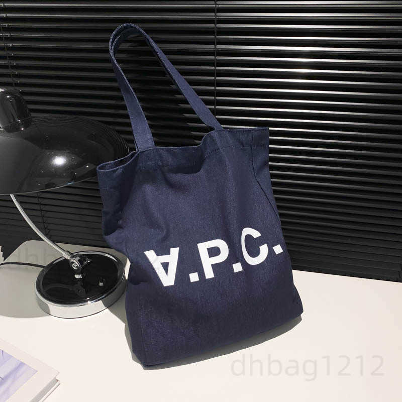 Totes Canvas bag shopping bag tote bag APC thick material bag denim cloth bag Japanese and Korean hand-held shoulder tote bag T250329