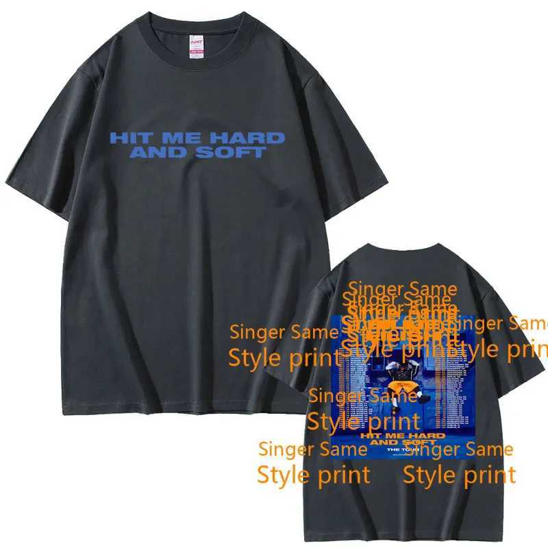Hit Me Hard and Soft Same Style Print T-shirts Men Women Fashion Pop Music T Shirts Mens Casual Oversized T Shirt Short Sleeve X250329