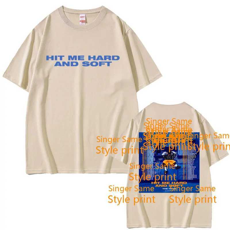 Hit Me Hard and Soft Same Style Print T-shirts Men Women Fashion Pop Music T Shirts Mens Casual Oversized T Shirt Short Sleeve X250329
