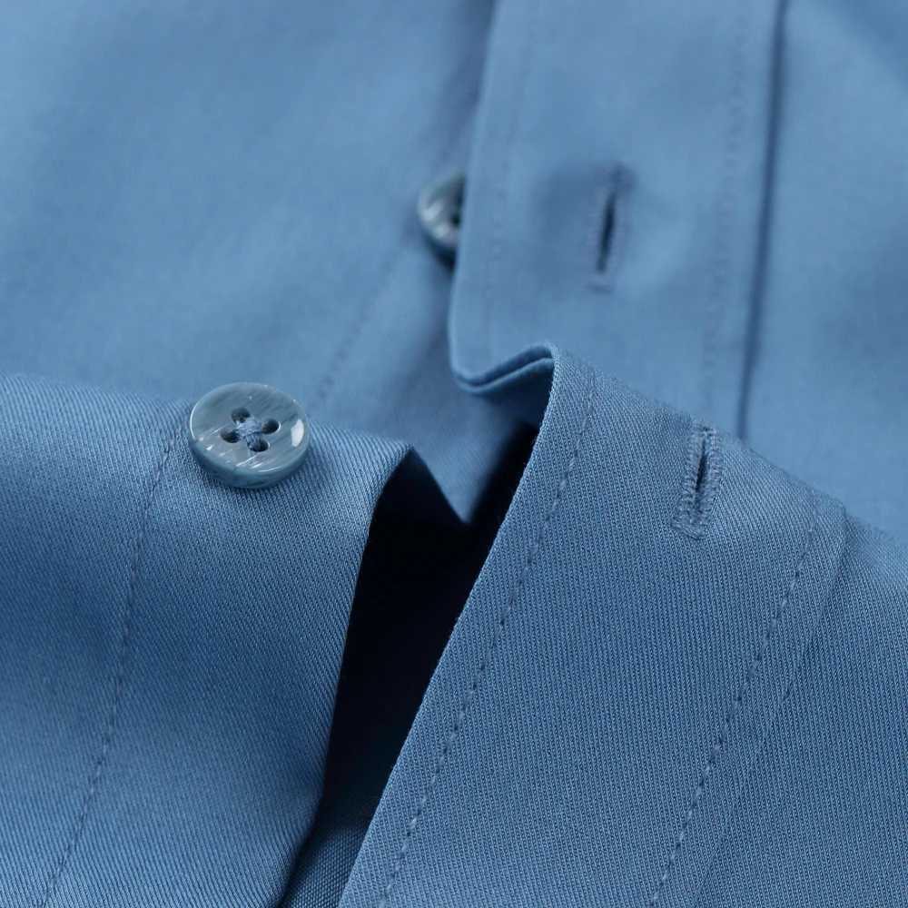 Mens long iron free fine stripe silk Fl dress without pocket wrinkles Fr regular suitable for work and leisure shirt X250329