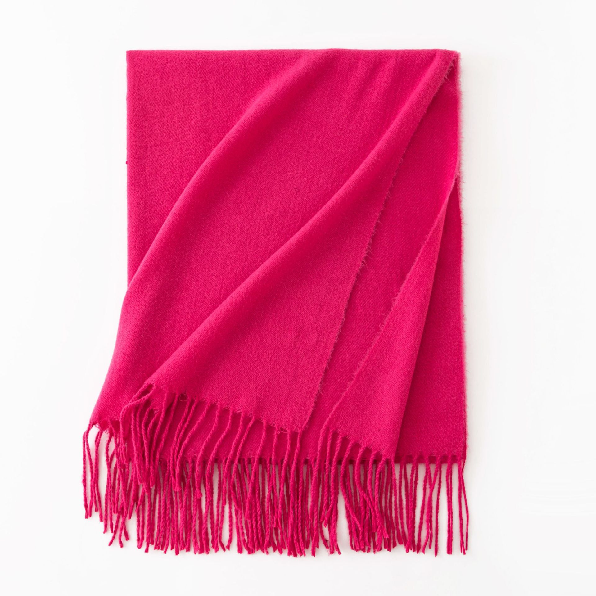K255 Cashmere feel solid color scarf for women imitation cashmere 2025 spring atmosphere Korean style all-match medium and long shawl neck scarf