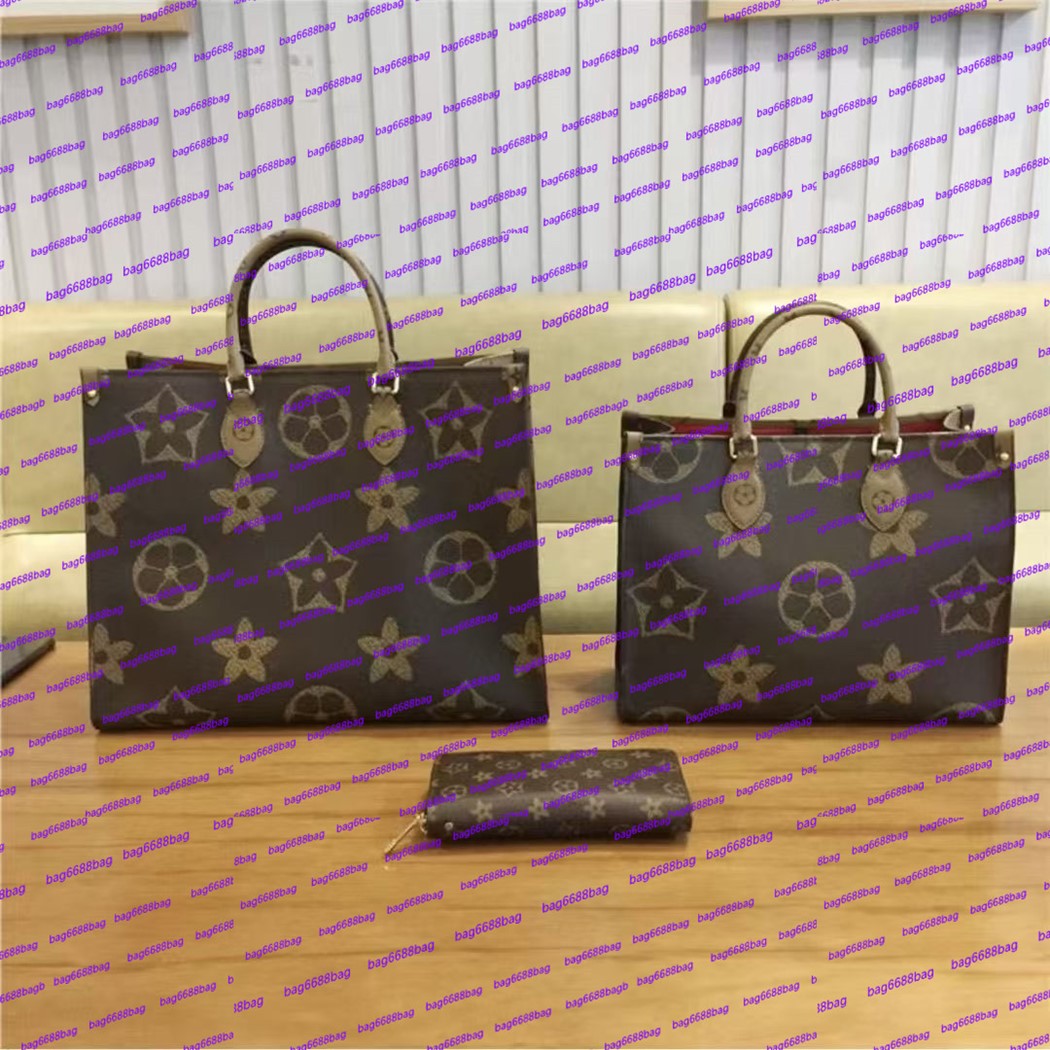 2025Totes Designer Womens Handbags Onthego Tote Bag Hot Crossbody wer Ladies Casual PVC Genuine Leather Purse Shoulder Bags Female Large Handbag MM GM