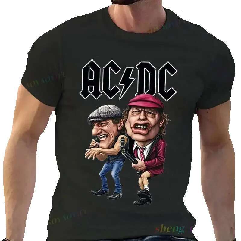 Playera Rock Band AC DC casual men's short sleeved T-shirt funny fashion music print custom unisex top