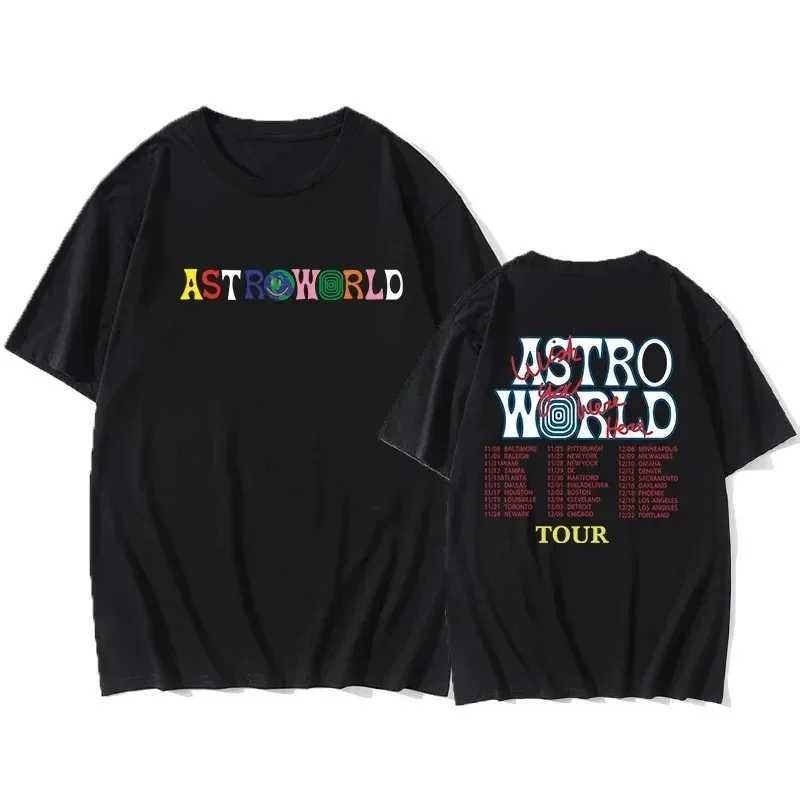 Astro World Tour Loose T-shirt Women Letter Print T-Shirts Hip Hop Streetwear Fashion Round Neck Y2K Unisex for Fans Tshirt X250329