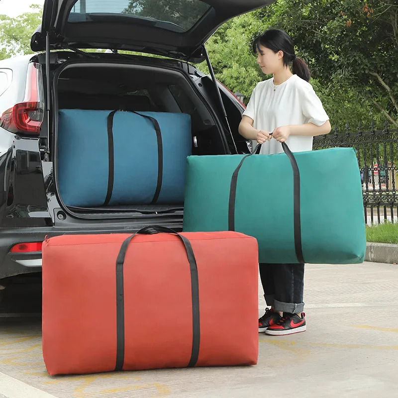 Extra Large Waterproof Moving Luggage Bags Laundry Shopping Bag Non-woven Fabric Cubes 80*48*25cm Home Storage Packing Tool 250324