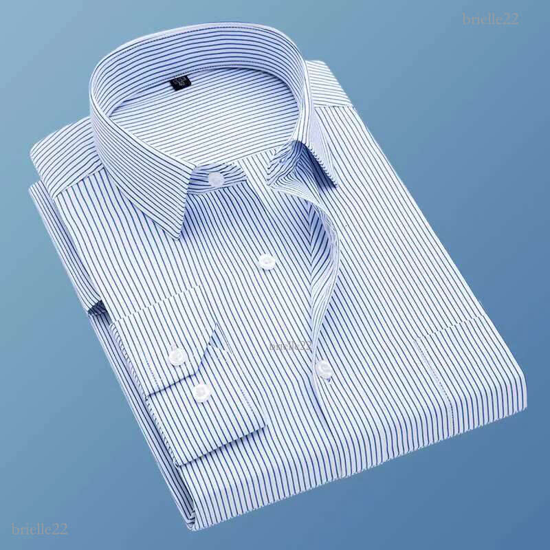 Striped Shirt Men Formal Business Dress Shirts Trends 2020 Long Sleeve Slim Fit Shirts for Men Plus Size 6XL 7XL 8XL Designer