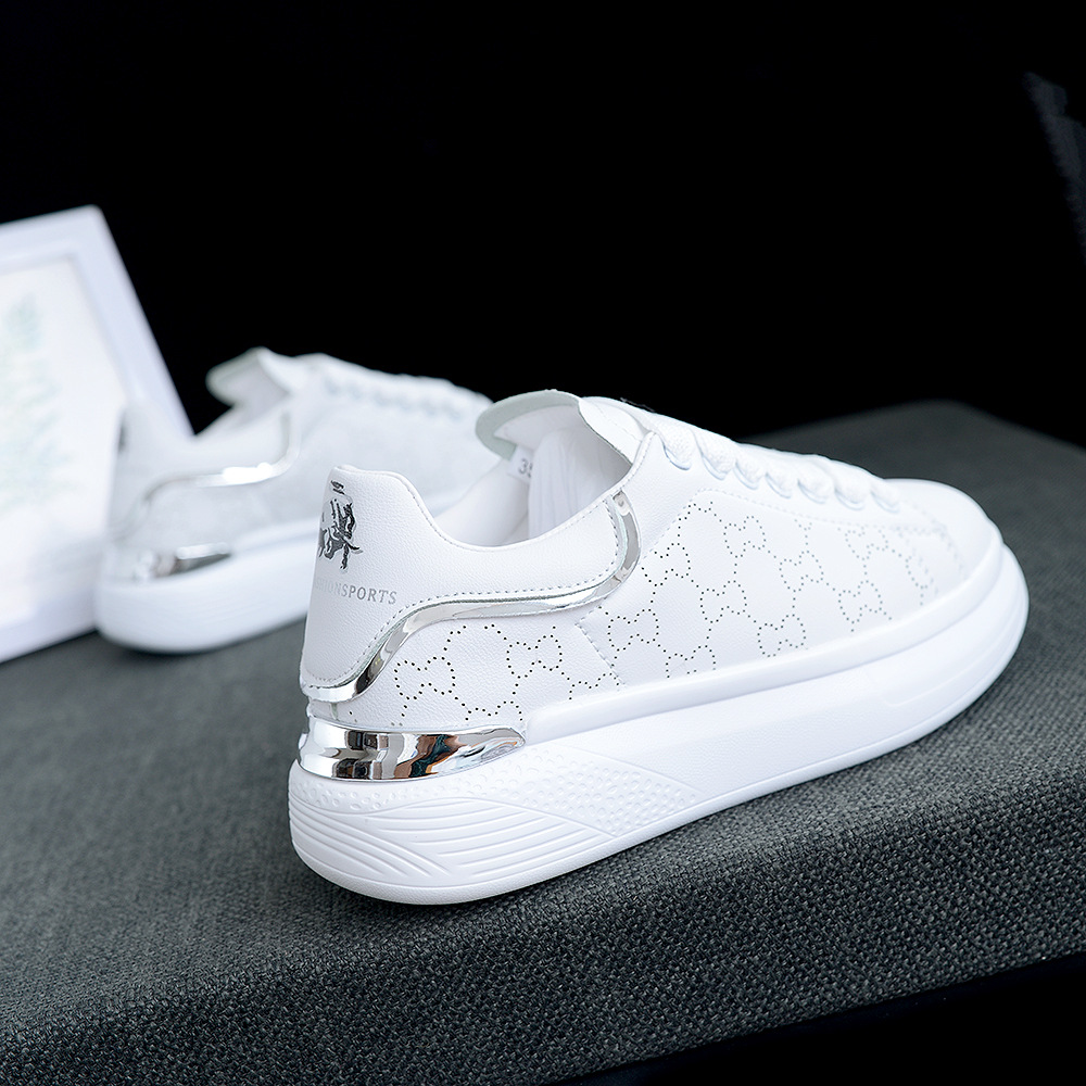 designer shoes 2025 Summer women's holey white shoes Men's stylish trendy sports shoes Couples' leisure shoes Thick-soled shoes