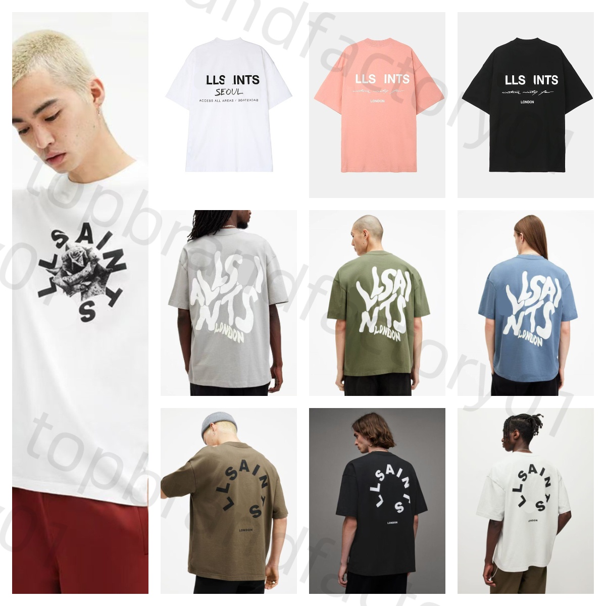 Men's Casual Loose Fit T-Shirt Trendy Letter Graph Design Perfect for Summer Outfits ALL SAINTS Men T-shirt Summer Loose Classic Letter Graph Print
