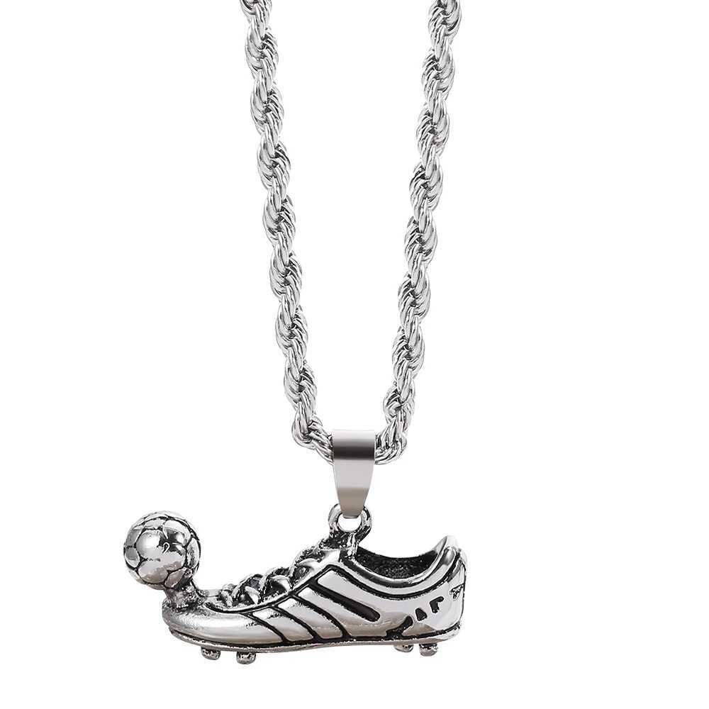 Hip hop punk football shoe pendant necklace mens fashion football necklace boys jewelry accessories gift Y250329