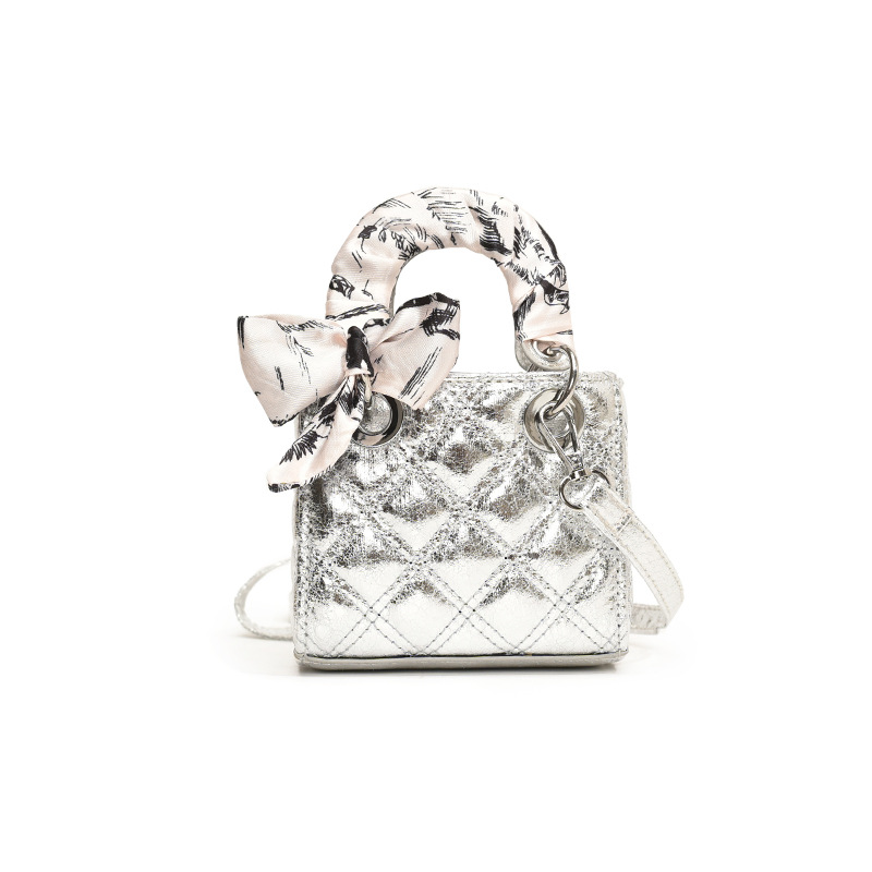 Free shipping hot selling lovely diamond check embroidered thread silk scarf Diana bag new style all fashion small square bag