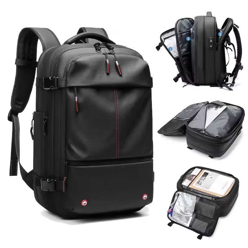 Travel Men 17 inch laptop bag vacuum compression pack Busin large capacity school bag expansion outdoor bag W250329