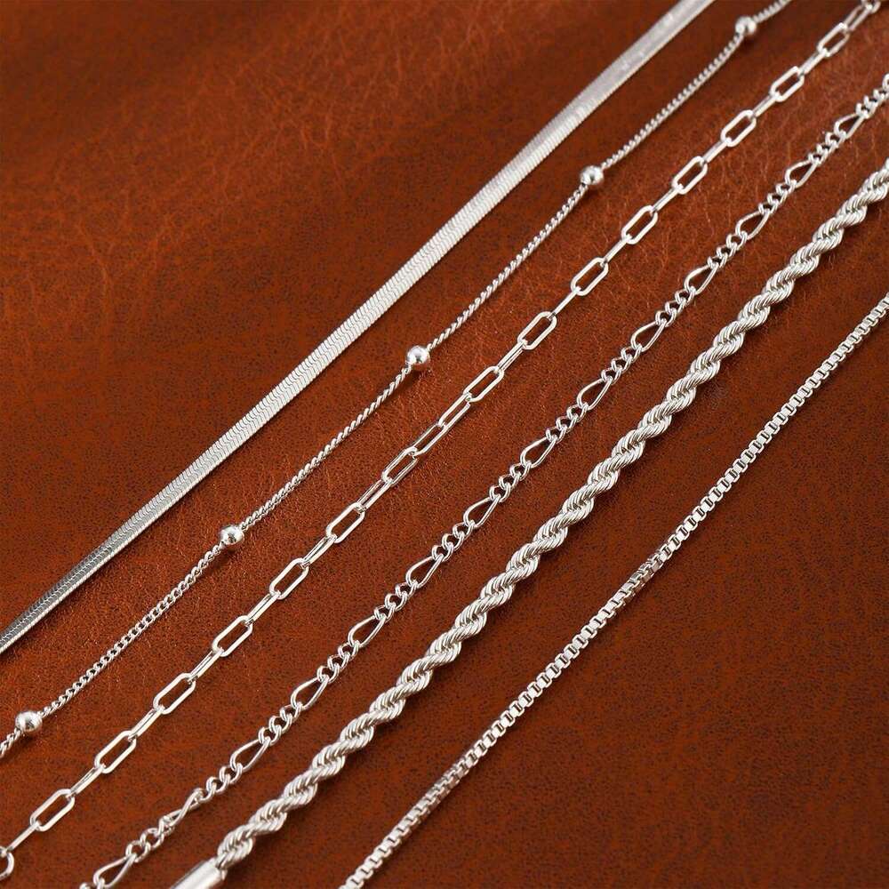 Gold/Sier Women,14K Real Gold Plated Bracelets Stack Trendy Sets Stackable Snake Figaro Paperclip k Chain Adjustable Bracelet Pack Jewelry for Women