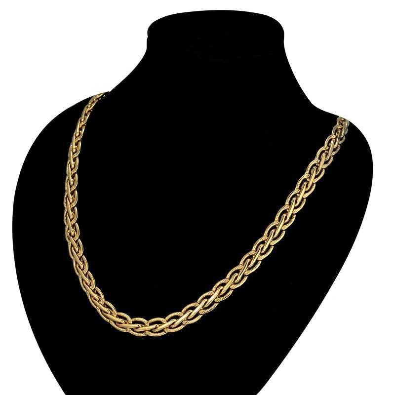 4/8MM Gold Silver Womens Necklace Foxtail Curved Braided Rope Chain Braided Chain 55cm Hip Hop Jewelry Y250329