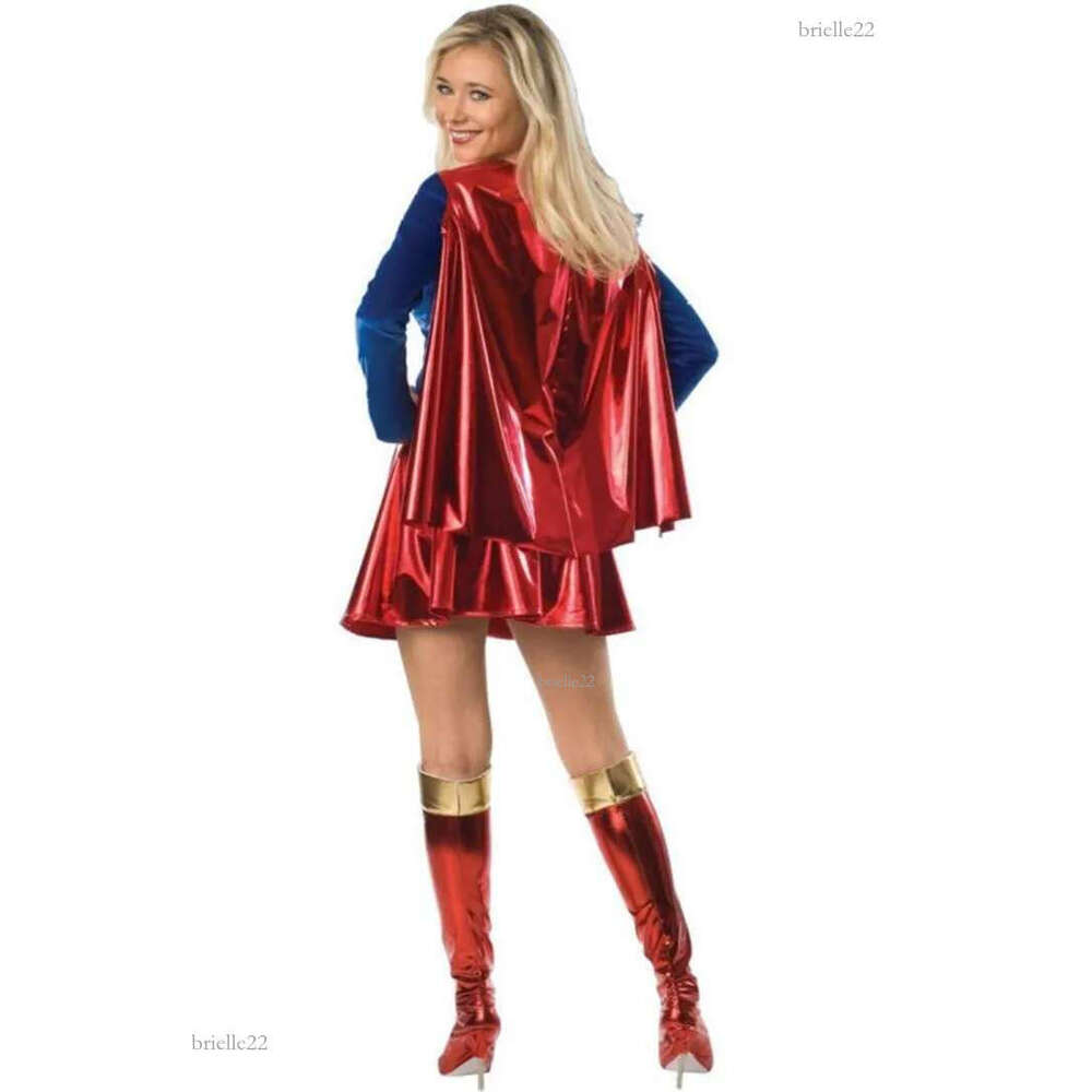 Wholesale-Supergirl Cosplay Costumes Clothes Super Woman Sexy Fancy Dress with Boots GirlsHalloween Costumes