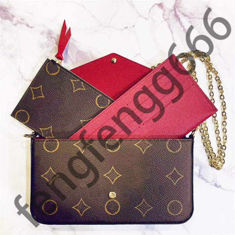 Luxury Designer bags Multi Felicie Pochette 3piece Purses Shoulder Bag M61276 chain Wallets mens Womens leather crossbody bag lady Clutch handbag tote fashion bag