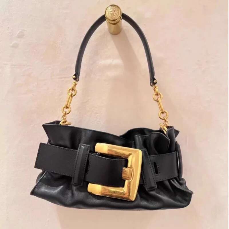 Fashion Design Belt Buckle Underarm Exquisite Cute Ladies Shoulder Bag Hand Held Purse Women