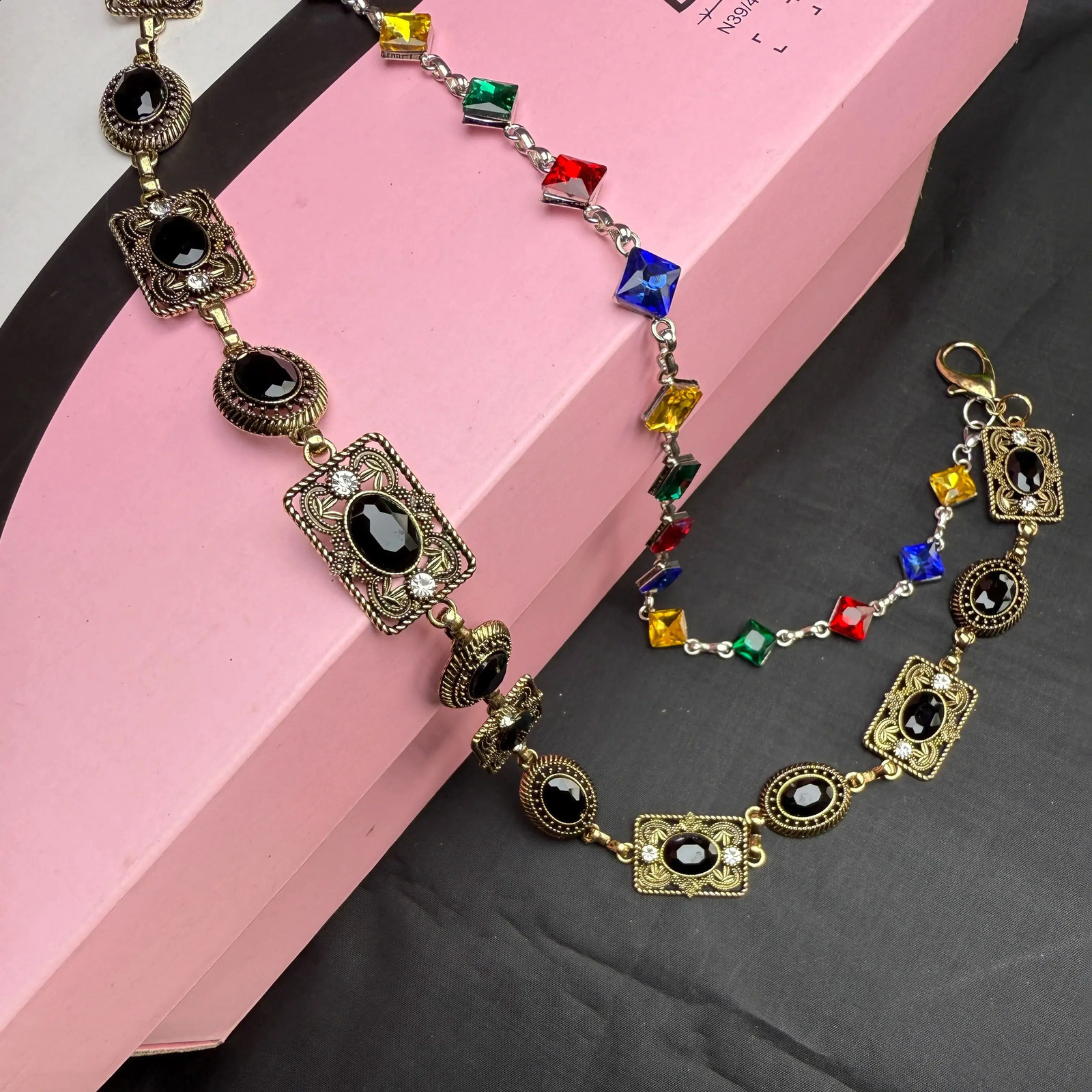 Hip hop punk style double-layer pants chain fashion unique neutral waist accessory 250325