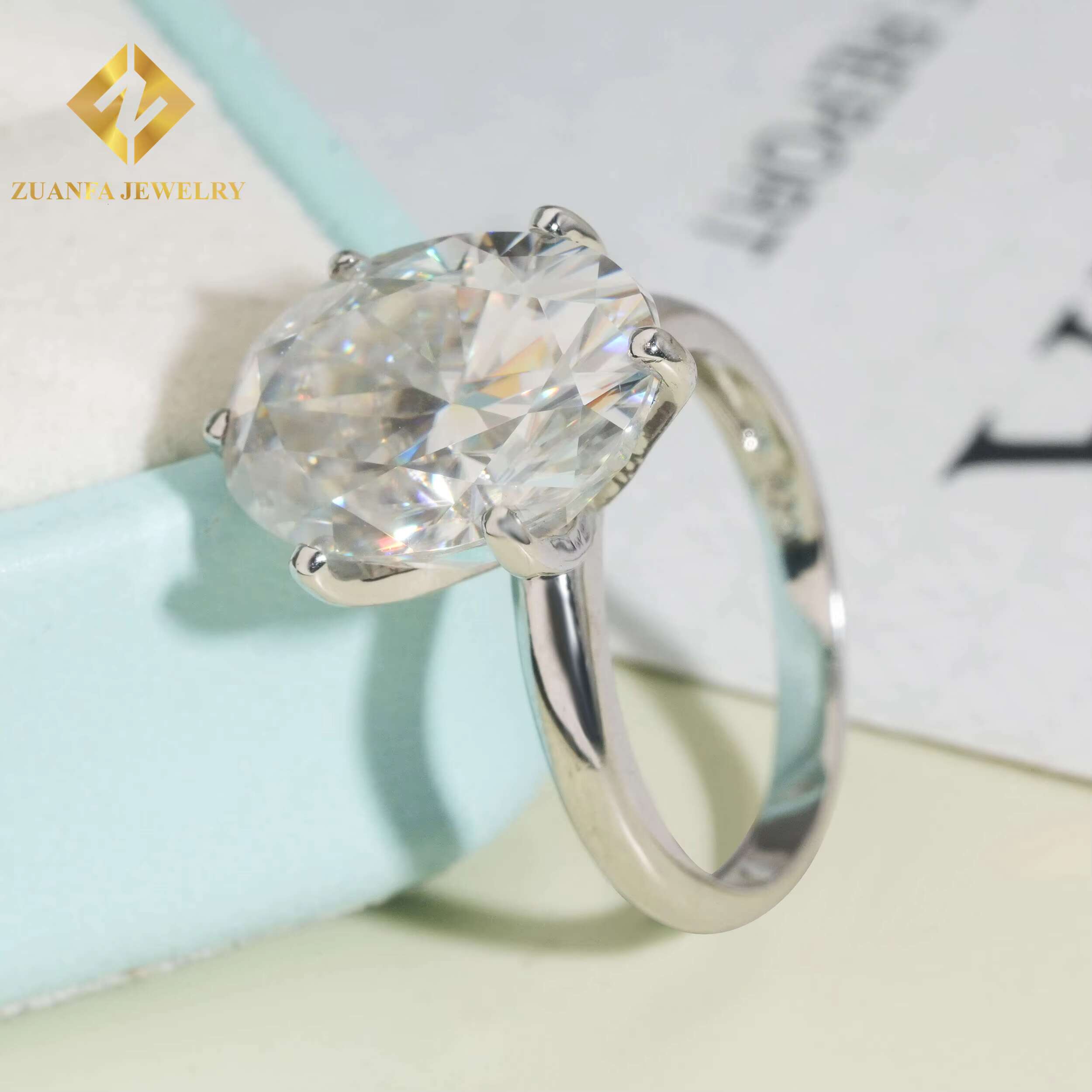13ct Big Moissanite Jewelry 925 Sterling Silver VVS Moissanite Rings Jewelry Diamond Engagement Rings for Women