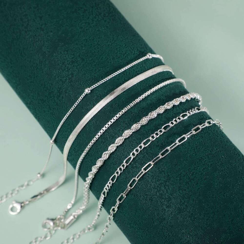 Gold/Sier Women,14K Real Gold Plated Bracelets Stack Trendy Sets Stackable Snake Figaro Paperclip k Chain Adjustable Bracelet Pack Jewelry for Women