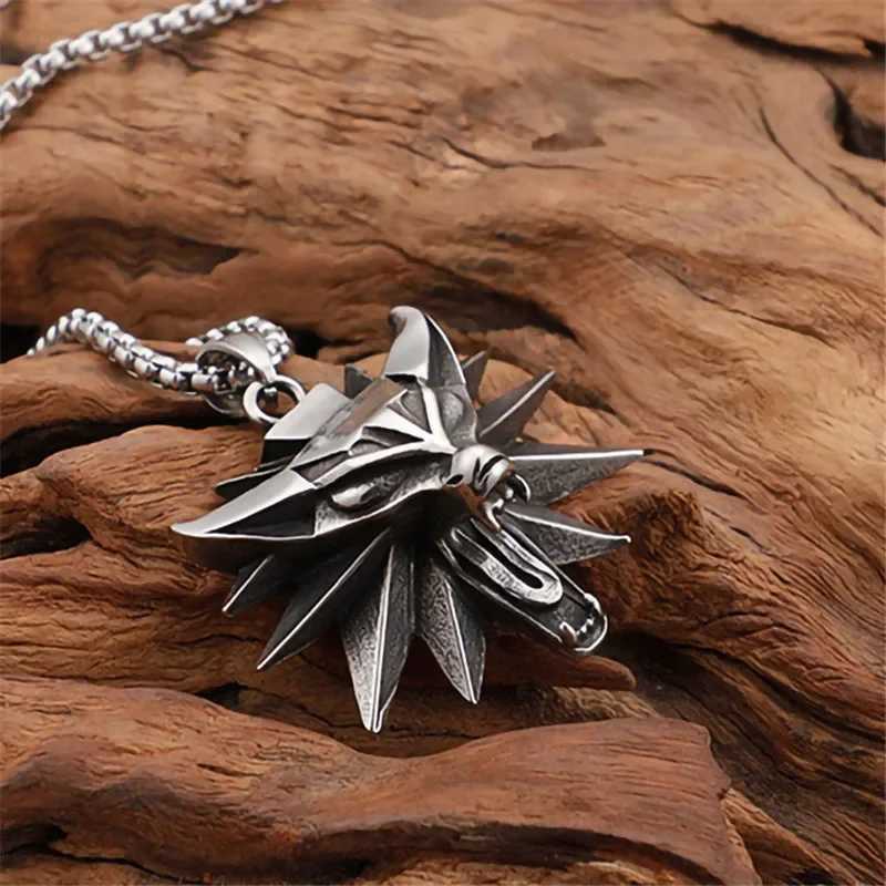 Vintage Punk Wolf Head Pendant Necklace for Men Punk Hip Hop Jewelry Necklace Rivia Slavic Viking Necklace Direct Shipping Y250329