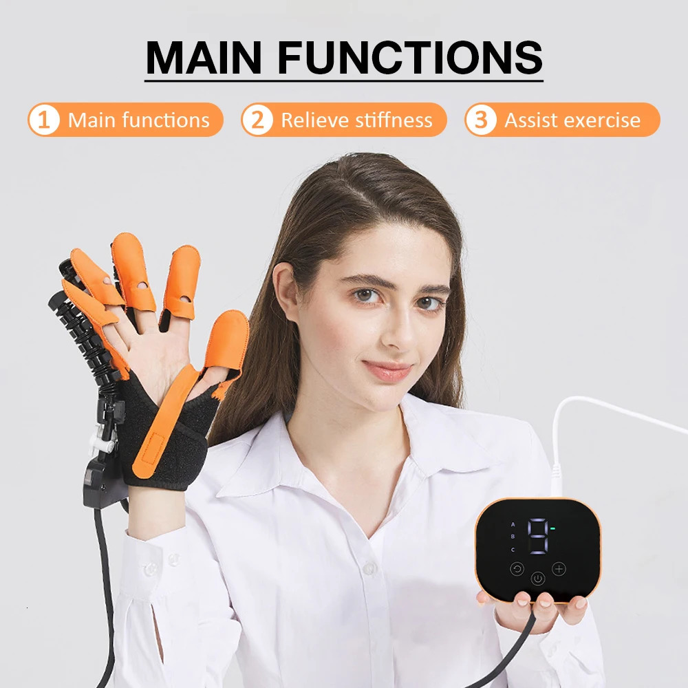 Left Right Hand Finger Rehabilitation Exerciser Robot Gloves Stroke Hemiplegia Cerebral Infarction Training Equipment Therapy 250328