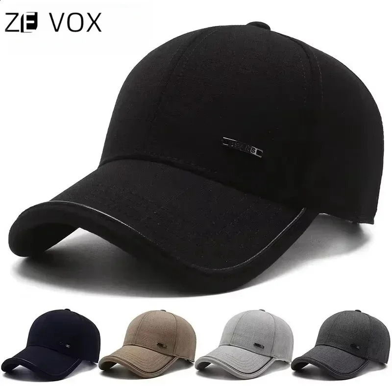 Mens Hat 2025 Spring and Summer Male Baseball Cap Casual Golf Trucker Dad Hat Outdoor Black Solid Color Windproof Adjustable Sn 250319