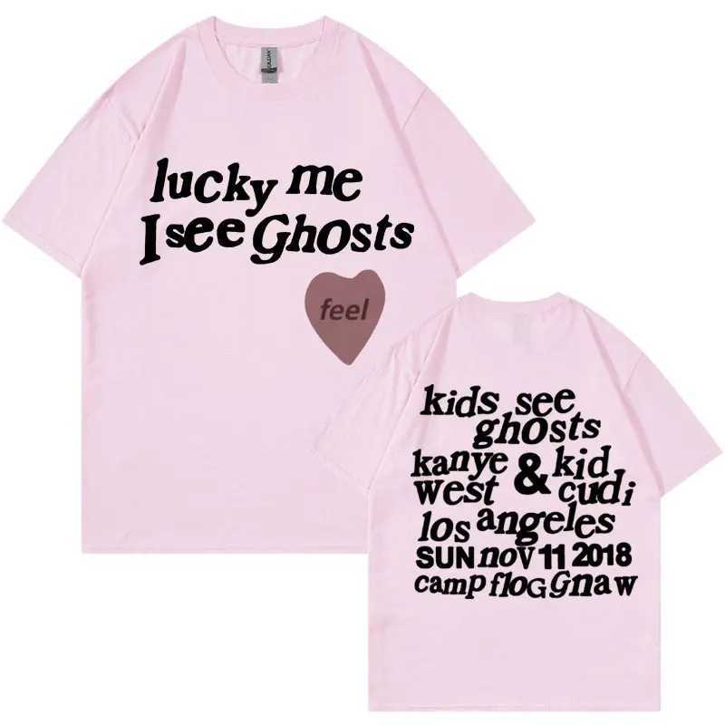 Kids See Ghosts T Shirt 2025 Letters Print T Shirts Men Women Fashion Casual Cotton T-shirt Tops X250329