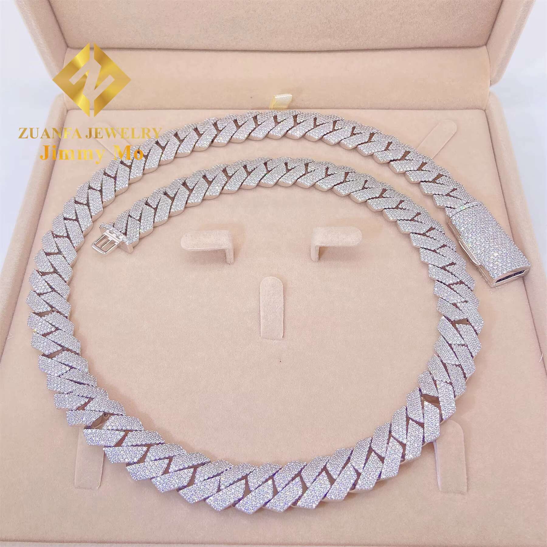 Best Selling 15mm 18mm S925 Iced Out Man Hip Hop Jewelry GRA Certificates Pass Diamond Tester VVS1 Moissanite Cuban Link Chain