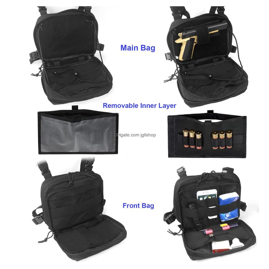 2025--Outdoor Bags Conceal Carry Sling Bag Tactical Vest Pack Chest Backpack Admin Pouch Ifak Tool Drop Delivery Sports Outdoors