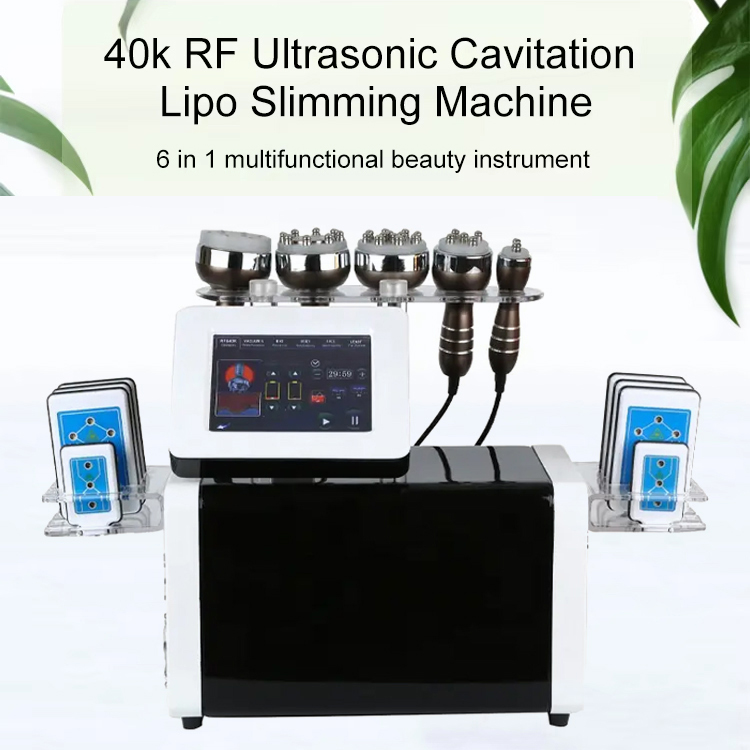 Upgrade Model 6 in 1 Cavitation Body Sculpting Hip Lifting Non-invasive Fat Dissolving Slimming Machine RF Vacuum Lipolaser Physiotherapy Skin Care