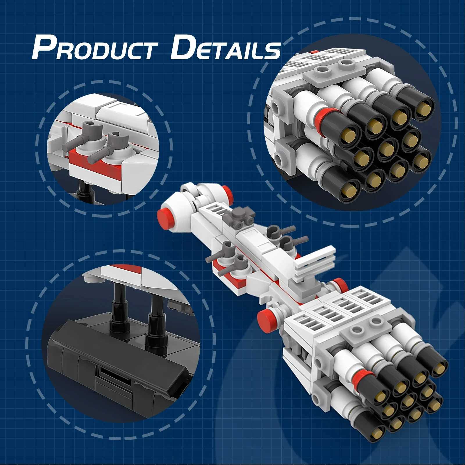 MOC Mini Spaceship Building Blocks Toy Kit Space War Tank IV - Rebel Building Blocks Runner DIY Model Building Blocks Toy Childrens Gift M250329