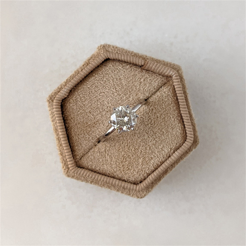 Jewelry 18K White Gold Womens Wedding Ring 2.0 Carat Round Cut E VS1 Solitaire Engagement Ring For Women IGI Certificate Lab Diamond Gold Ring