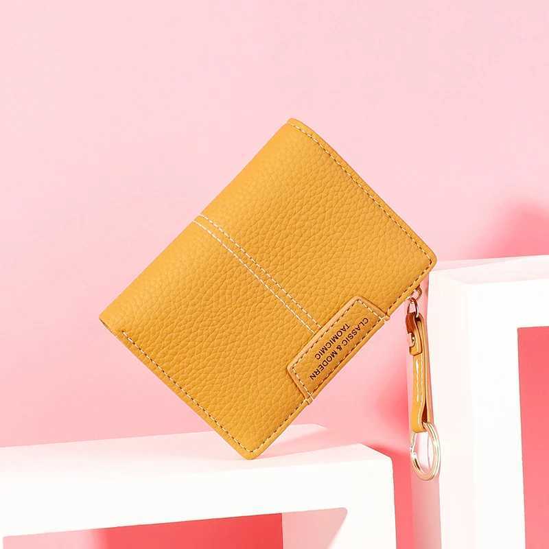 Women Soft Short Wallet Quality PU Leather Female Small Slim Coin Purse Card Holder Keychain Zipper Design Mini Square Mey BagXJ250624