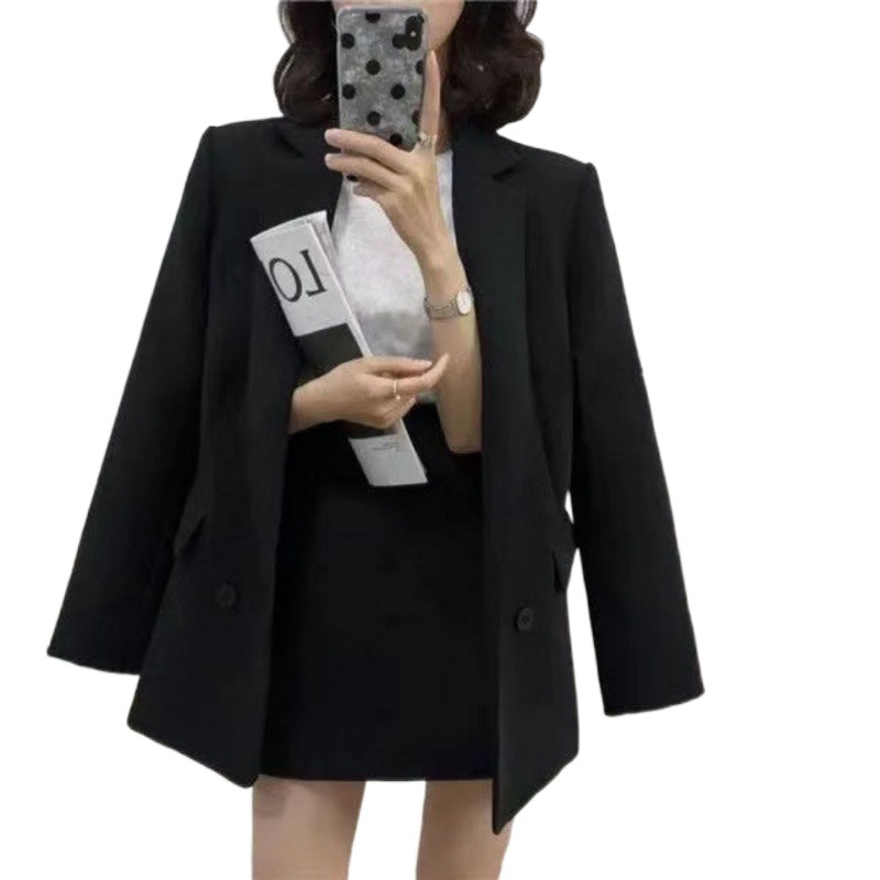 D328Stylish Solid Color Women's Suit Jacket Comfortable Medium & Long Fit for a Modern Look