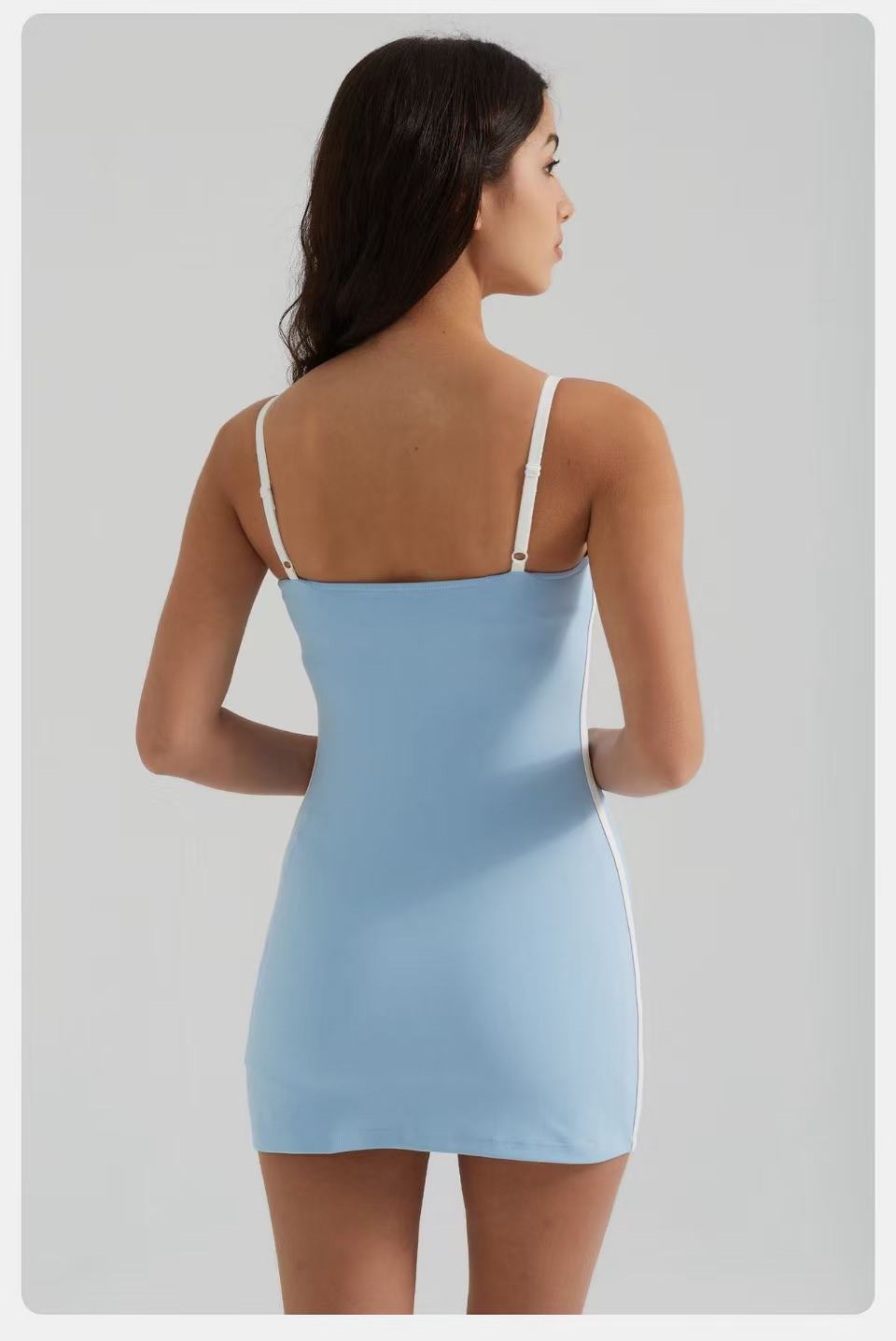 Women Yoga Tennis Dress With Chest Pads Anti-slip One-piece Golf Dresses Outdoor Wear BFT1034