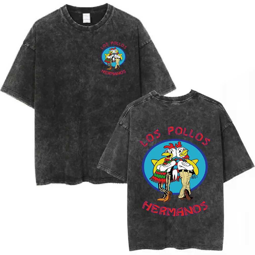 Heisenberg Vintage Washed T Shirt Better Call Saul Graphic Print T-shirts Mens Pure Cotton Short SLeeves Tee Shirt X250329