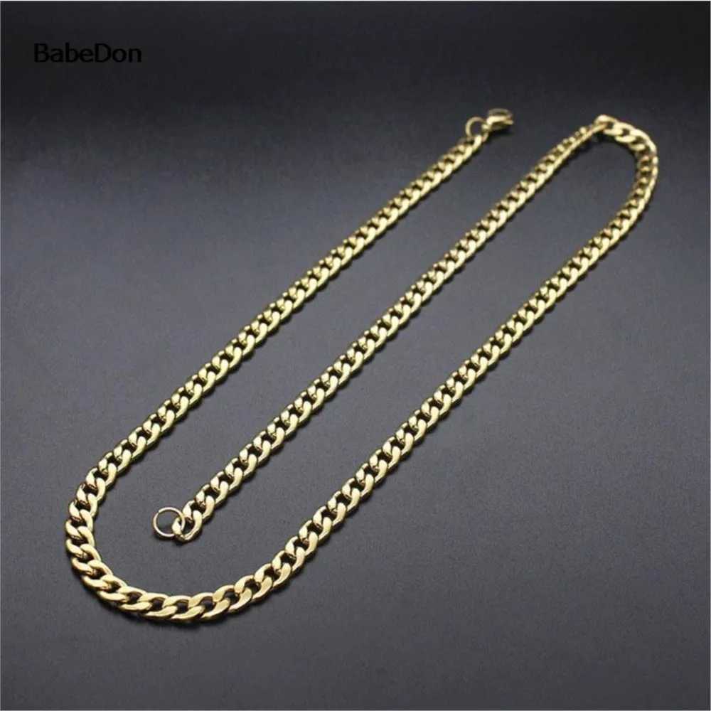 Womens Stainless Steel Curled Cuban Link NK Chain Steel Basic Punk Mens Necklace Jewelry Gift Free Delivery Y250329