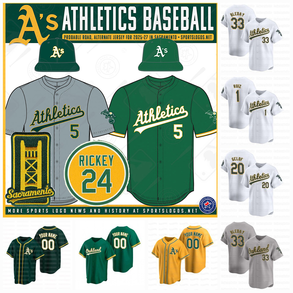 4 Lawrence Butler 2025 Athletics Jerseys Tyler Soderstrom Rickey Henderson Max Muncy Gio Urshela JJ Bleday Mason Miller Miguel Andujar