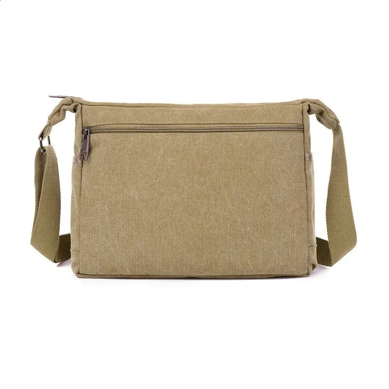 Canvas Shoulder Bag Bottle Men Women Casual Simple Fashion Retro Crossbody Cross Square Multi Layered 250407