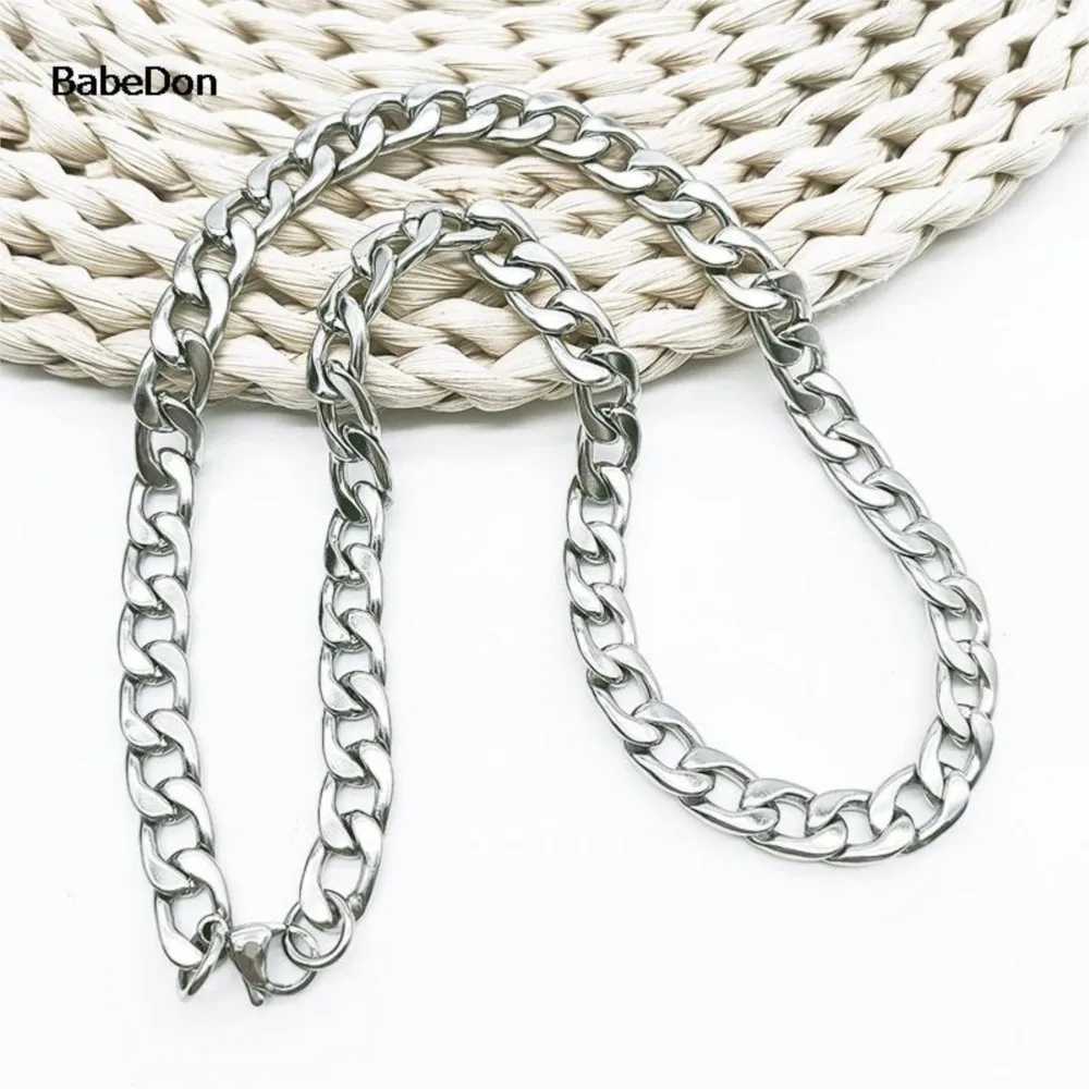 Womens Stainless Steel Curled Cuban Link NK Chain Steel Basic Punk Mens Necklace Jewelry Gift Free Delivery Y250329