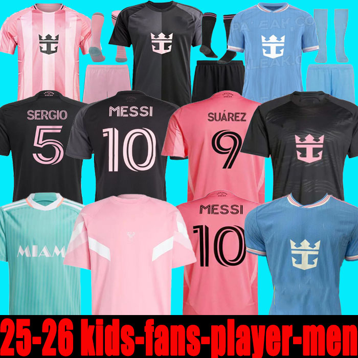 /25/26 Miamii Fans Player Inters SUAREZ Earth Day Pre-Match Miamis MESSIS Soccer Jerseys third 25 26 Sergio Jordi Alba football shirts PIZARRO men kids Adult kit