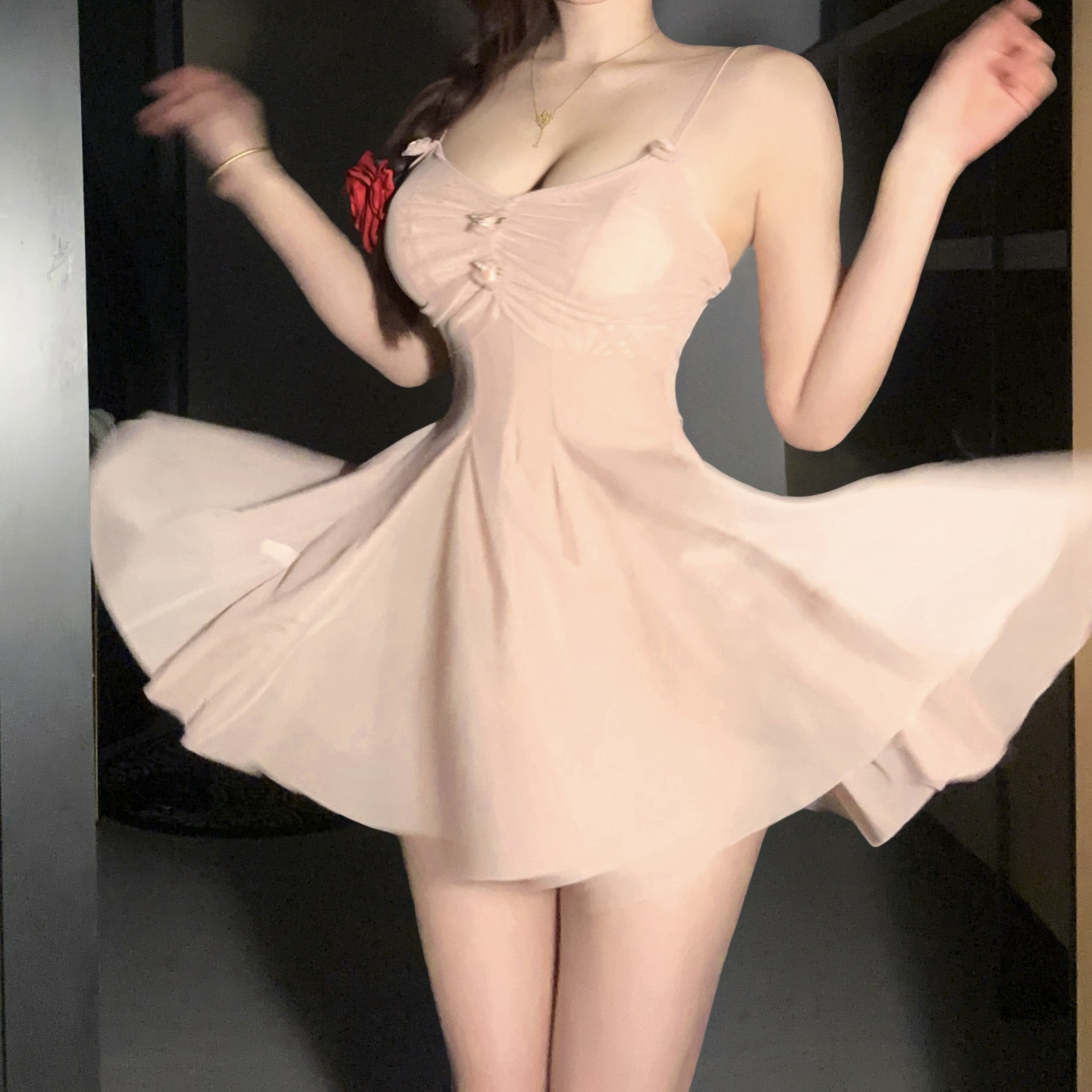 F8260 High quality sexy see-through mesh fun large size suspender nightdress flirting interest pure desire fun suit