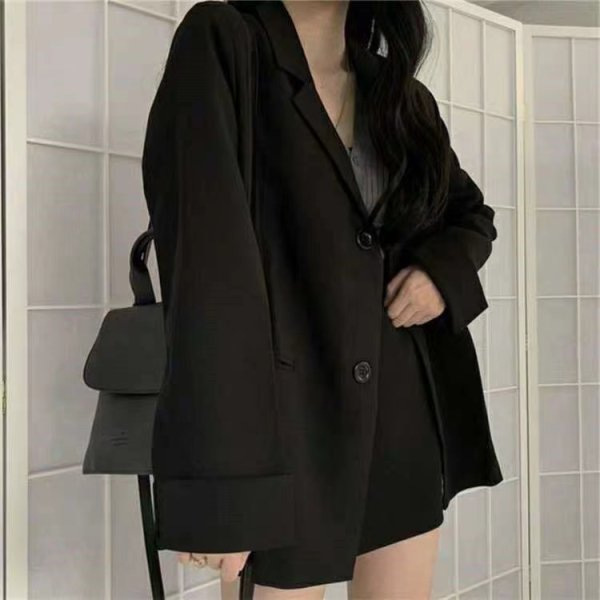 D3281Elegant Korean Version Student Suit Spring/Autumn French Style with a Touch of