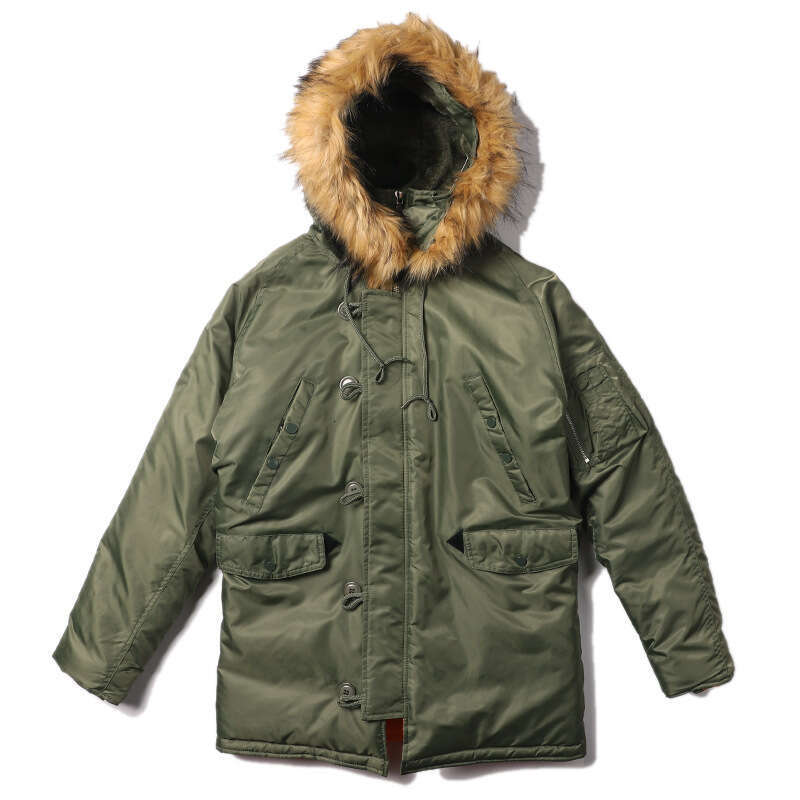Norman Long American Military Equipment N3b Pilot Cotton Men's Winter Coat Hooded Thick Medium Long Style Trendy